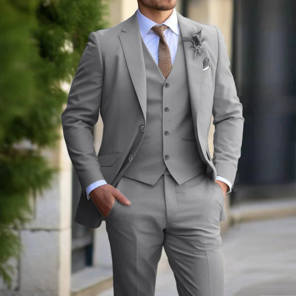 3-delige Set Voor Heren | Business Blazer | Vest | Broek