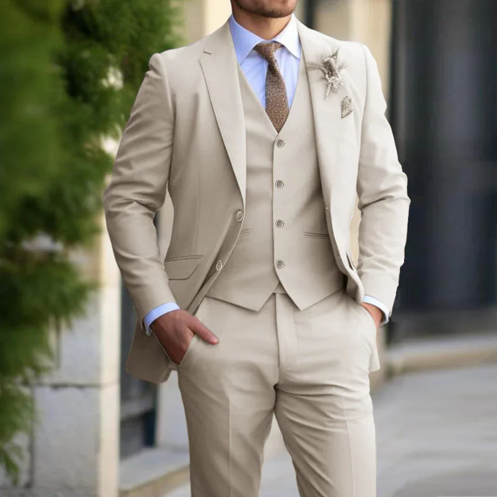 3-delige Set Voor Heren | Business Blazer | Vest | Broek