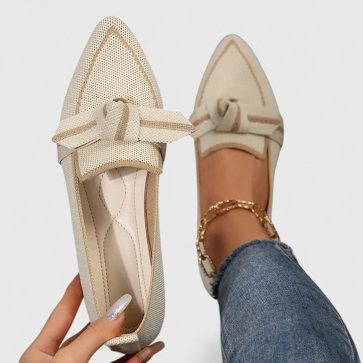 Loafers Dames Regular Fit Puntneus Knoopdetail Casual Zomer