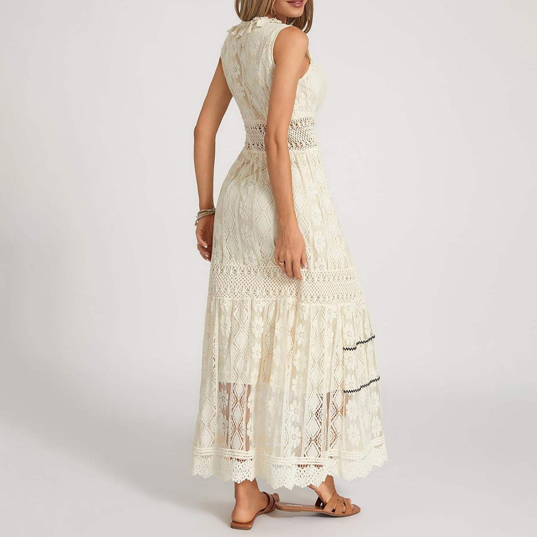Boho Jurk - Stella™ Collectie - Kantdetails, Ademend Materiaal - Perfect voor Zomerse Gelegenheden