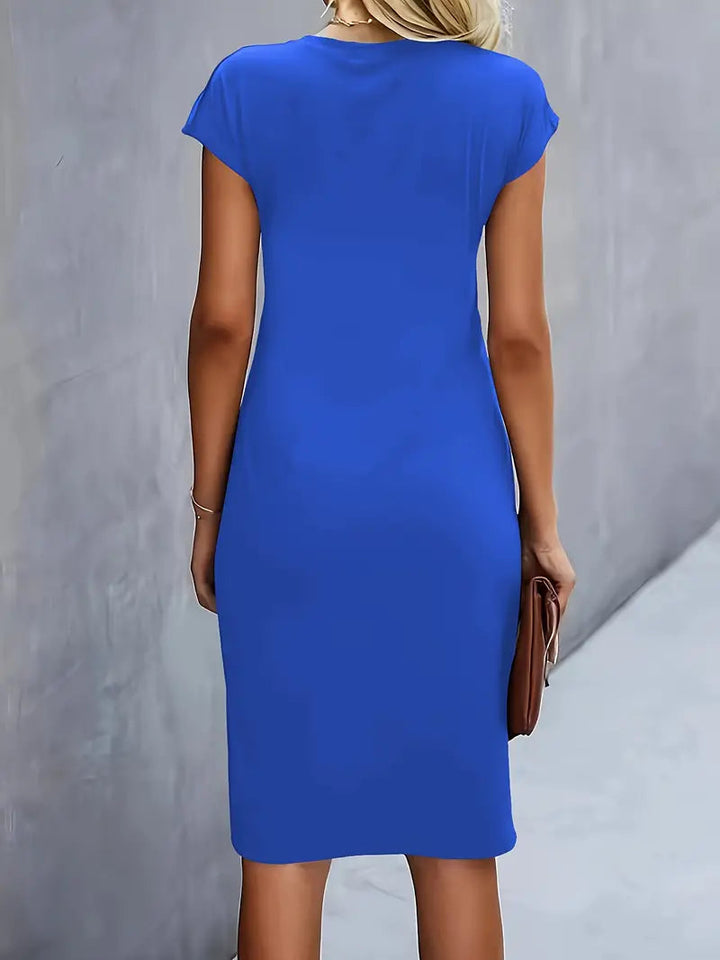 Tijdloze Midi Jurk Voor Dames Met Ronde Hals En Flatterend Silhouet