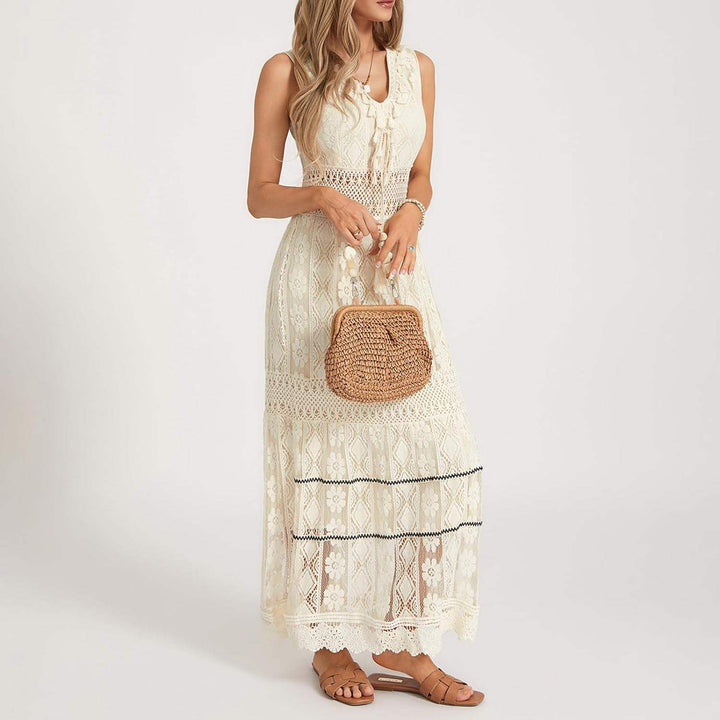 Boho Jurk - Stella™ Collectie - Kantdetails, Ademend Materiaal - Perfect voor Zomerse Gelegenheden