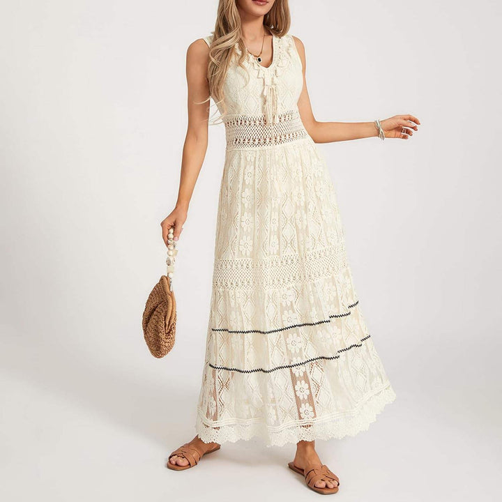 Boho Jurk - Stella™ Collectie - Kantdetails, Ademend Materiaal - Perfect voor Zomerse Gelegenheden