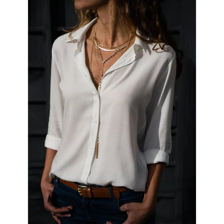 Kayleigh | Dames blouse met lange mouwen en knoopsluiting