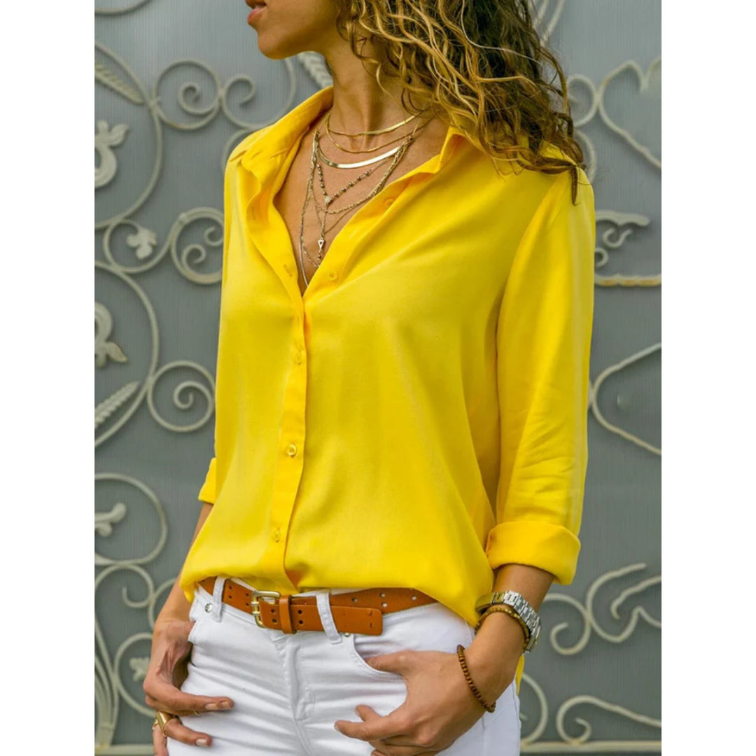 Kayleigh | Dames blouse met lange mouwen en knoopsluiting