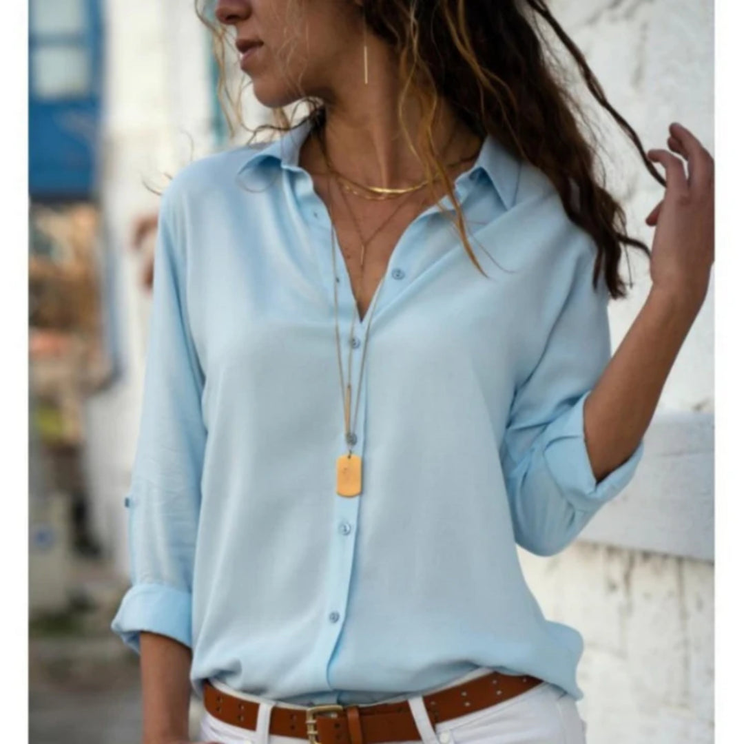 Kayleigh | Dames blouse met lange mouwen en knoopsluiting