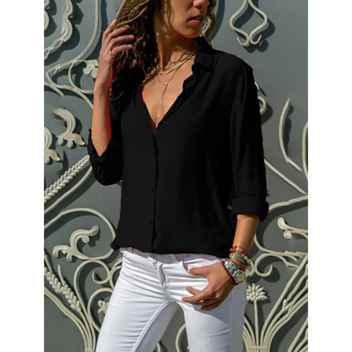 Kayleigh | Dames blouse met lange mouwen en knoopsluiting