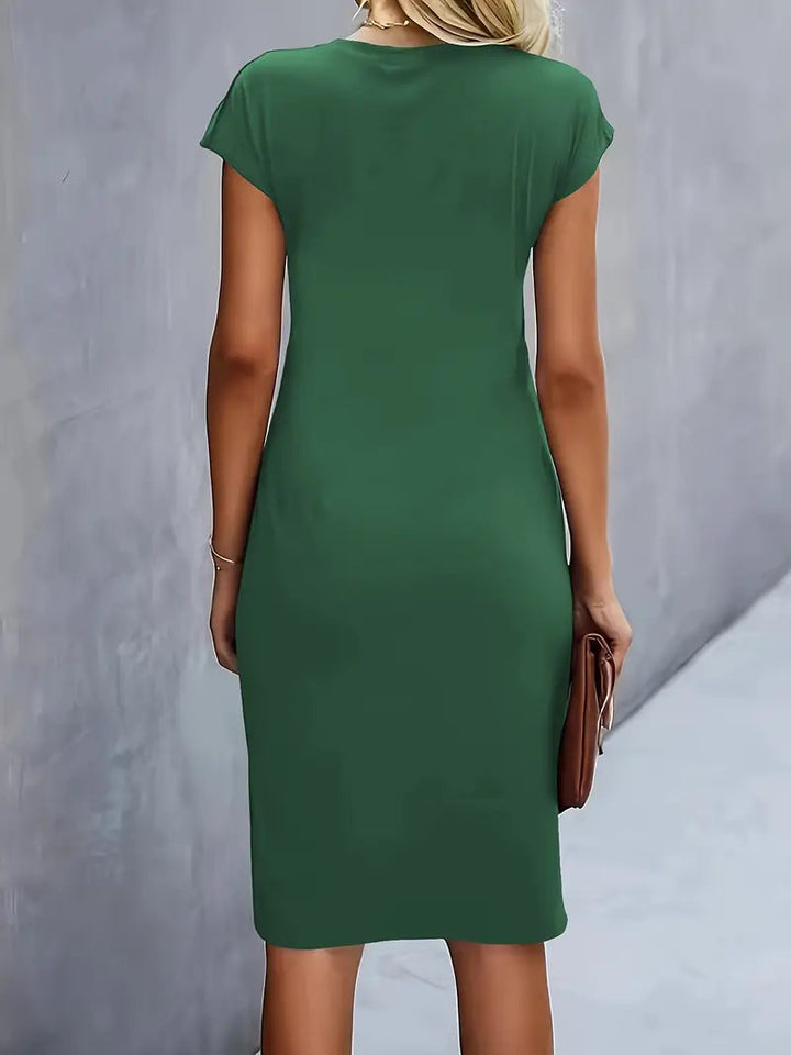 Tijdloze Midi Jurk Voor Dames Met Ronde Hals En Flatterend Silhouet