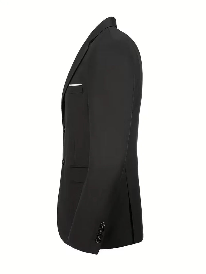 Driedelig heren pak met slim fit en glanzende afwerking