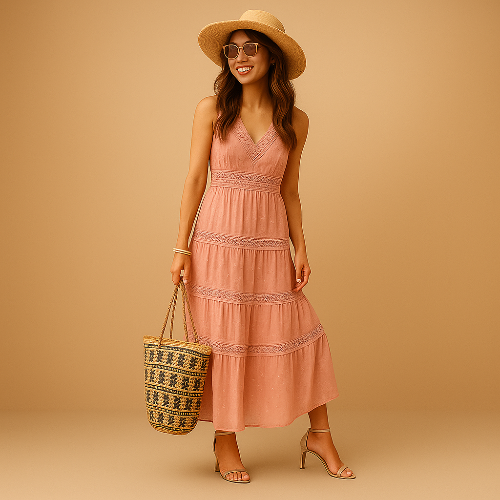 Maxi Zomerjurk Dames | Boho Ibiza Stijl & Vrouwelijk Silhouet
