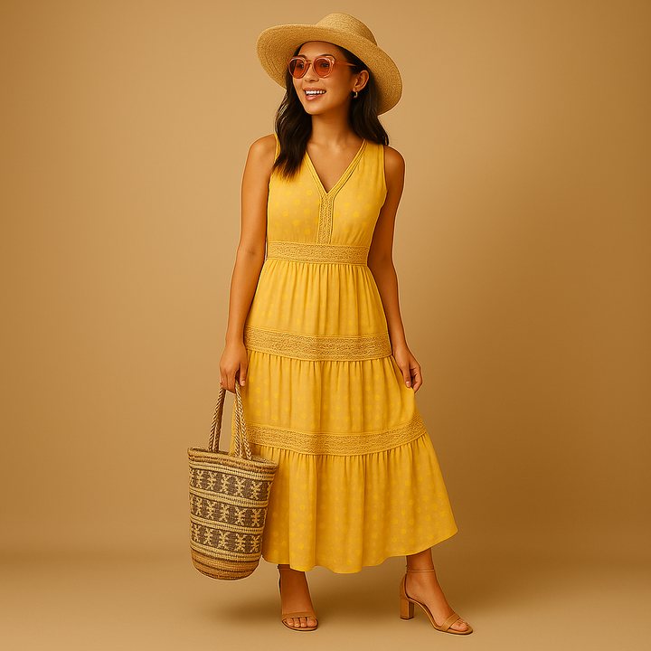 Maxi Zomerjurk Dames | Boho Ibiza Stijl & Vrouwelijk Silhouet