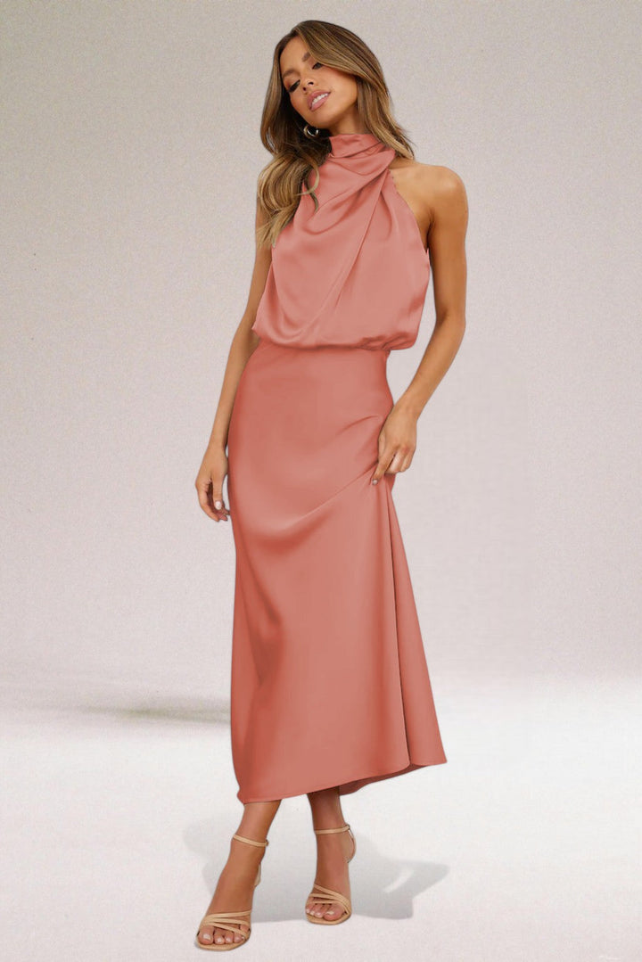 Maxi Zomerjurk Dames | Watervalhals & Vloeiende Elegantie