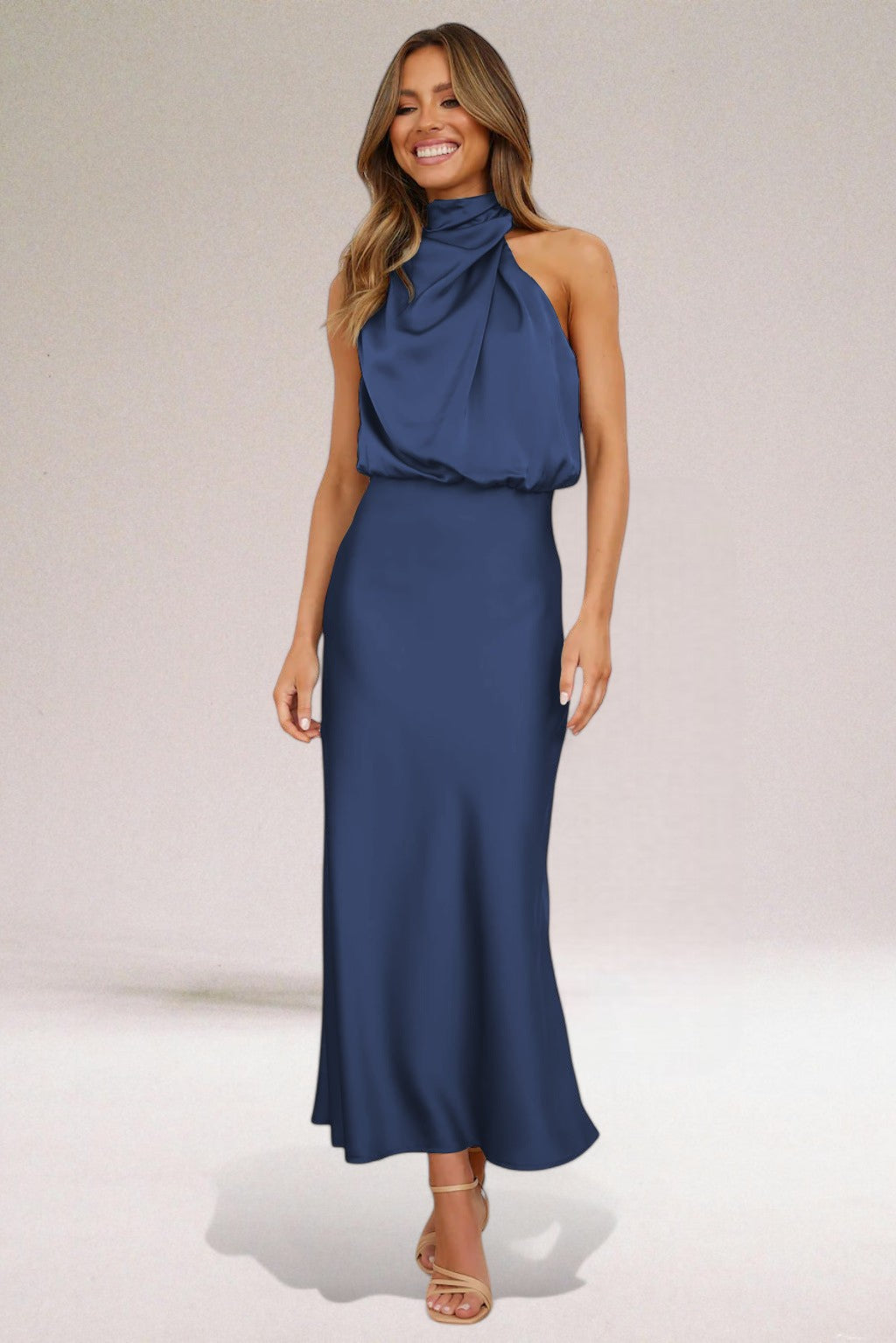 Maxi Zomerjurk Dames | Watervalhals & Vloeiende Elegantie