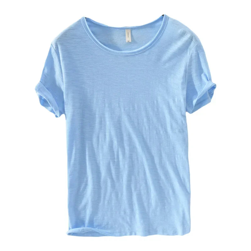 Retro Ruw Rand T-Shirt - Slim-Fit Casual - 100% Katoen - Perfect voor Elke Casual Gelegenheid