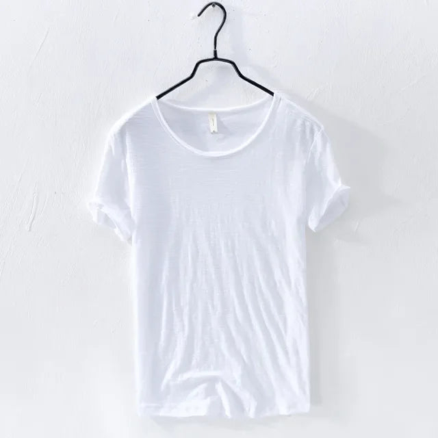 Retro Ruw Rand T-Shirt - Slim-Fit Casual - 100% Katoen - Perfect voor Elke Casual Gelegenheid
