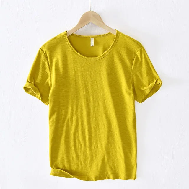 Retro Ruw Rand T-Shirt - Slim-Fit Casual - 100% Katoen - Perfect voor Elke Casual Gelegenheid