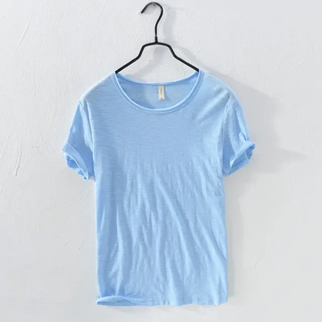 Retro Ruw Rand T-Shirt - Slim-Fit Casual - 100% Katoen - Perfect voor Elke Casual Gelegenheid