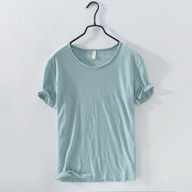 Retro Ruw Rand T-Shirt - Slim-Fit Casual - 100% Katoen - Perfect voor Elke Casual Gelegenheid