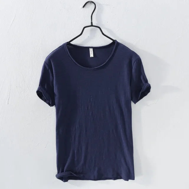 Retro Ruw Rand T-Shirt - Slim-Fit Casual - 100% Katoen - Perfect voor Elke Casual Gelegenheid