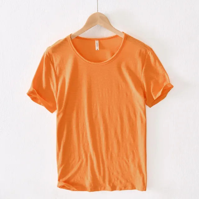 Retro Ruw Rand T-Shirt - Slim-Fit Casual - 100% Katoen - Perfect voor Elke Casual Gelegenheid