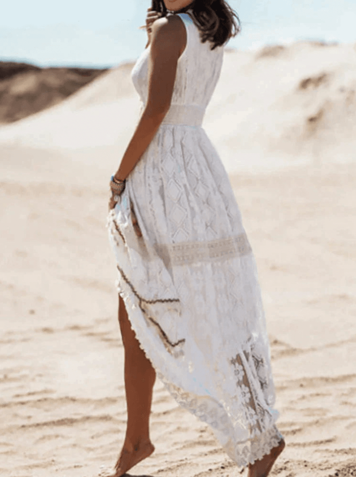 Boho Jurk - Stella™ Collectie - Kantdetails, Ademend Materiaal - Perfect voor Zomerse Gelegenheden