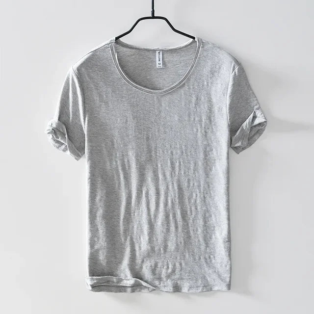 Retro Ruw Rand T-Shirt - Slim-Fit Casual - 100% Katoen - Perfect voor Elke Casual Gelegenheid