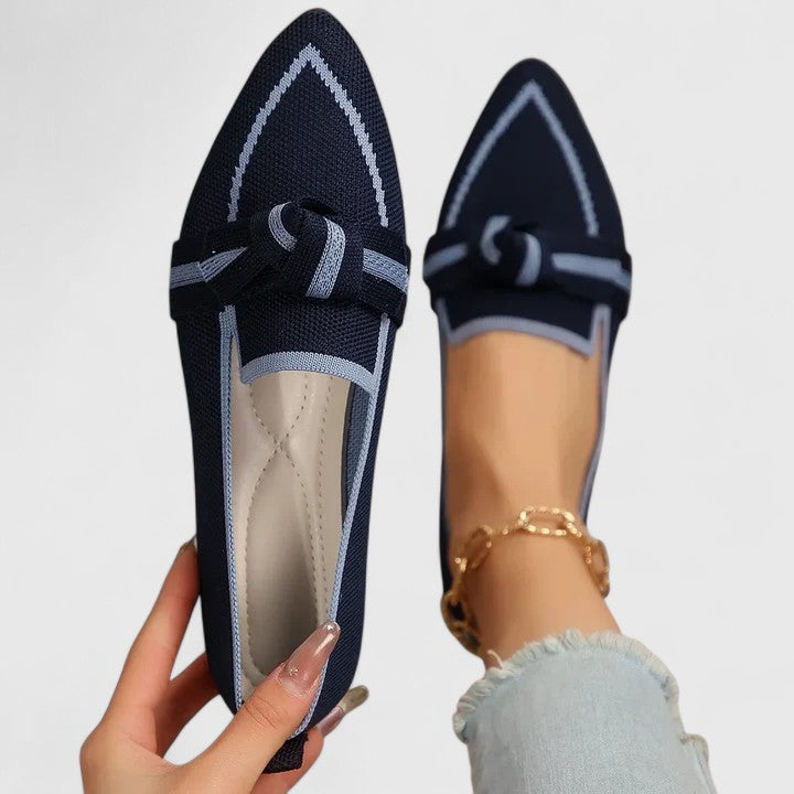 Loafers Dames Regular Fit Puntneus Knoopdetail Casual Zomer