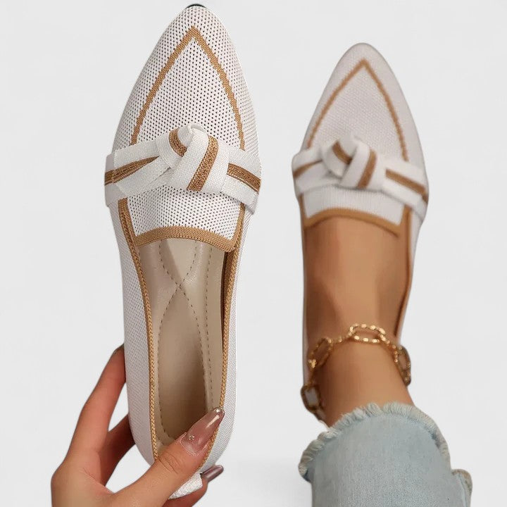 Loafers Dames Regular Fit Puntneus Knoopdetail Casual Zomer