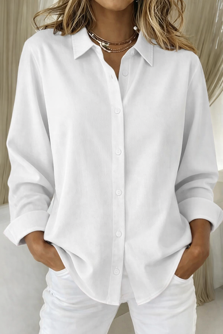 Blouse Dames Losse Pasvorm Knoopsluiting Casual Zomer