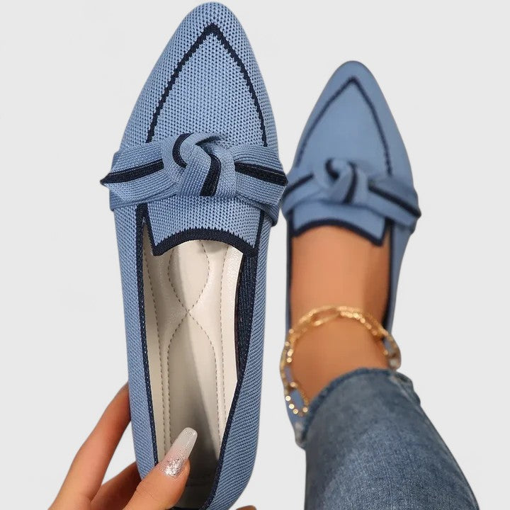 Loafers Dames Regular Fit Puntneus Knoopdetail Casual Zomer