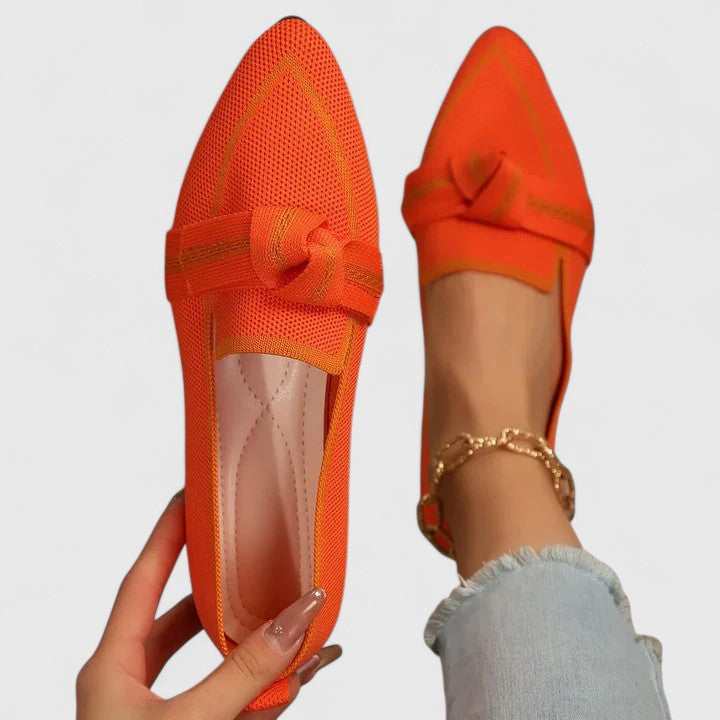 Loafers Dames Regular Fit Puntneus Knoopdetail Casual Zomer