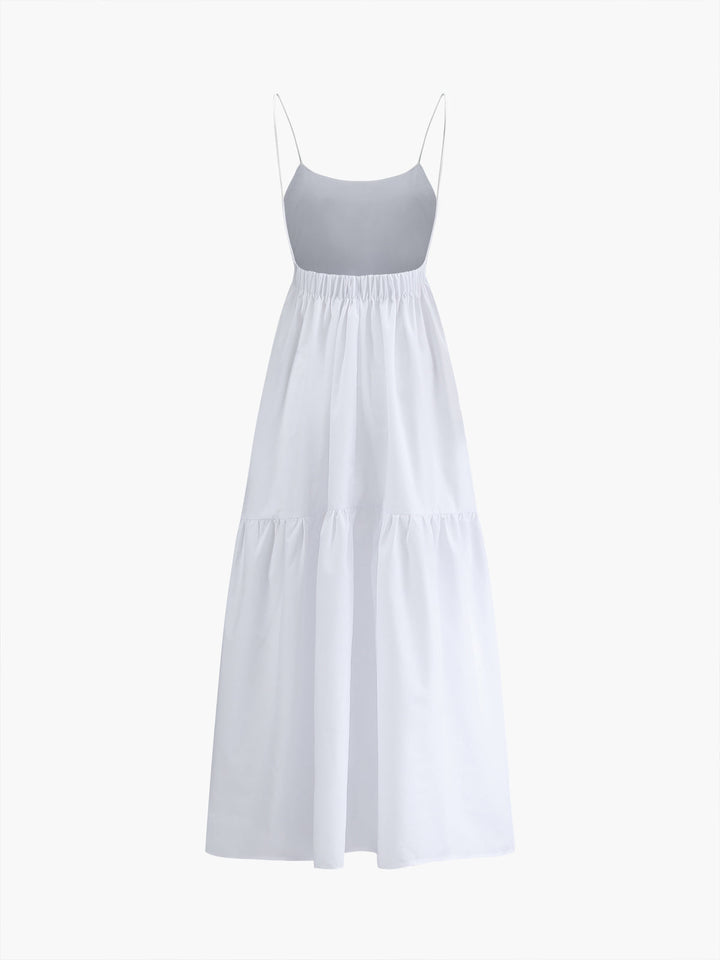 Maxi Jurk Dames Backless Spaghetti Bandjes Lange Mouwen Zomer