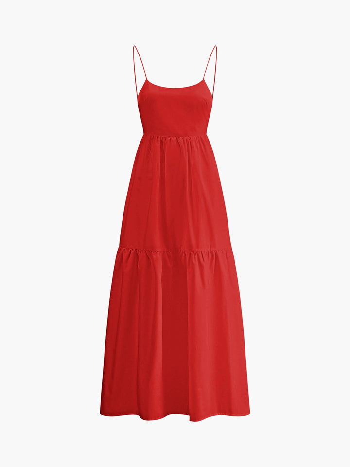 Maxi Jurk Dames Backless Spaghetti Bandjes Lange Mouwen Zomer