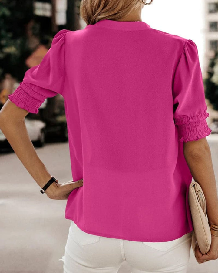 Sofie | Blouse met korte mouw en V-hals