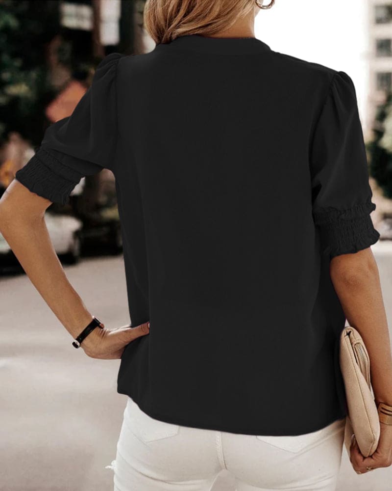 Sofie | Blouse met korte mouw en V-hals