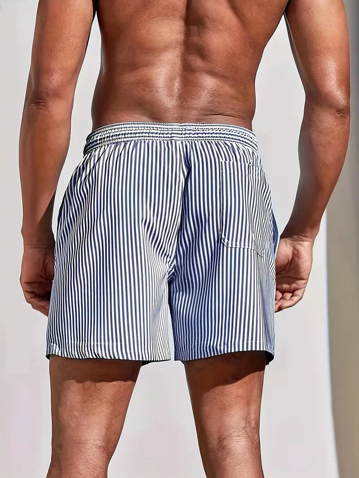 Zwemshorts Heren Gestreept Regular Fit Zomer Strand