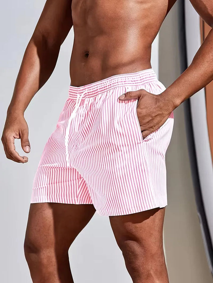 Zwemshorts Heren Gestreept Regular Fit Zomer Strand