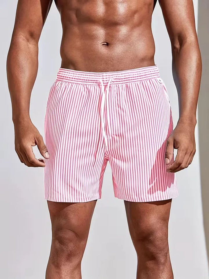 Zwemshorts Heren Gestreept Regular Fit Zomer Strand